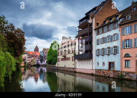 Traditionelle bunte Häuser in La Petite France, Straßburg, Elsass, Frankreich Stockfoto