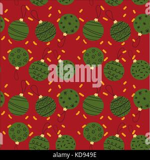 Nahtlose Muster der kreative Weihnachten Kugeln Stock Vektor