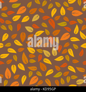 Herbst Blumen nahtlose verschiedene Blätter Muster Stockfoto