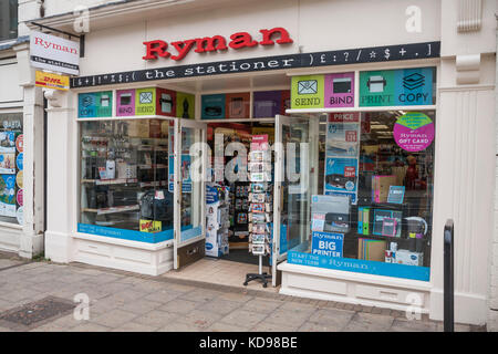 Ryman stationers in Leamington Spa, England, Großbritannien Stockfoto