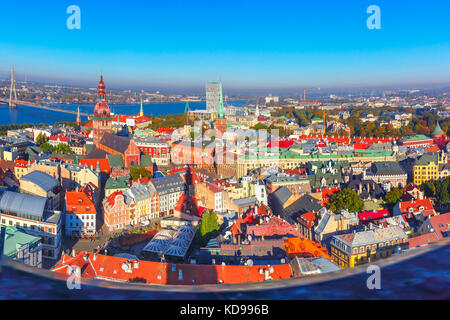 Luftbild der Altstadt und die Daugava, Riga, Lettland Stockfoto