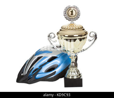 Foto von Fahrrad Helm. auf weißem Hintergrund Stockfoto