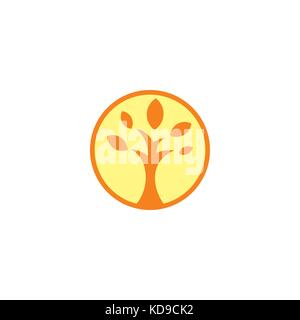 Einfache Baum im Kreis logo Vektor Stock Vektor