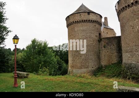 Französischen schloss mit Gras und andere Pflanzen Stockfoto