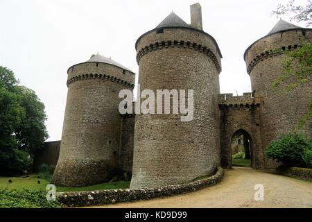 Französischen schloss mit Gras und andere Pflanzen Stockfoto