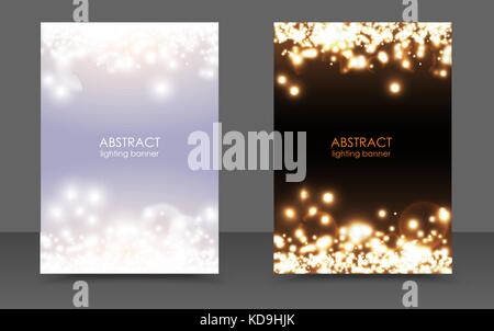 Abstrakte glitzernde Weihnachtslichter magic Hintergrund. Vektor Licht und Dunkelheit leuchten hell festliche Poster. weiße Funken modernes neues Jahr Design. xmas Stock Vektor