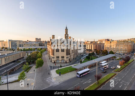Luftbild des Stadtzentrum von Bradford, Yorkshire, Großbritannien Stockfoto