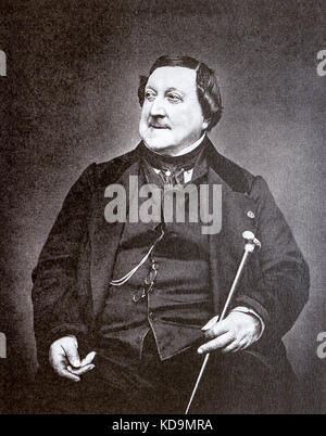 Portrait von Gioacchino Antonio Rossini. Stockfoto