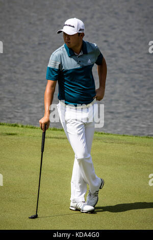 Kuala Lumpur, Malaysia. Oktober 2017. USA David Lipsky wartet auf den 14. Platz beim PGA CIMB Classic 2017 Golfturnier in Kuala Lumpur, Malaysia. Quelle: Danny Chan/Alamy Live News Stockfoto