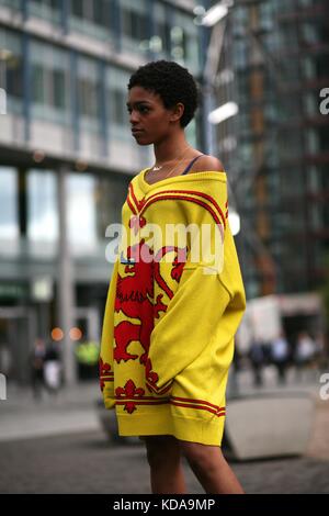 Selah Marley während der Christopher Kane London Fashion Week SS18 . Sept 2017 Street Style ***nur für redaktionelle Zwecke*** Stockfoto