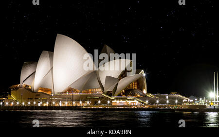 Starry Night Shot von Sydney Opera House am 2. Oktober 2013 getroffen Stockfoto