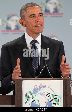 Us-Präsident Barack Obama spricht während der Global Entrepreneurship Summit Eröffnung der Plenartagung bei den Vereinten Nationen 25. Juli 2015 in Nairobi, Kenia. Stockfoto