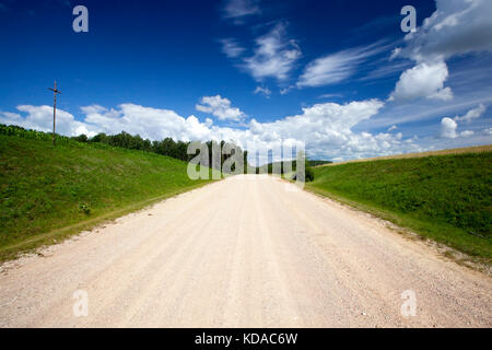 Sandige Landstraße Stockfoto