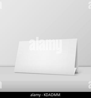 Vektor realistische Horizontale leeren Kalender closeup stehen auf weißen Tisch. Design Template, mockup. Vektor Illustration, eps 10. Stock Vektor