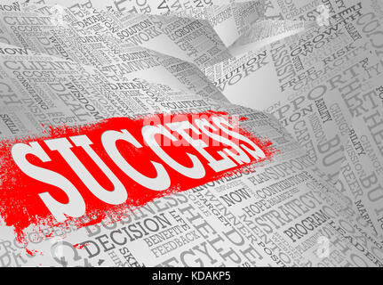 Erfolg word Cloud, Geschäftskonzept, 3D-Rendering Stockfoto