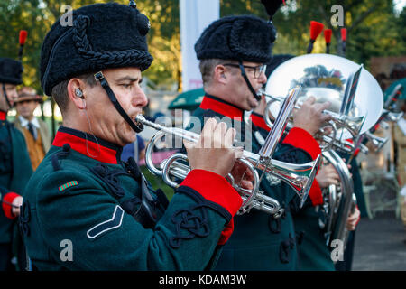 Military Marching Band of the Winchester Rifles beim Goodwood Revival 2017, Sussex, UK. Stockfoto