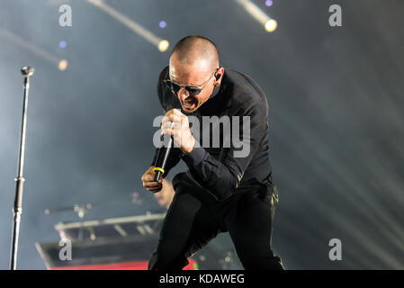 Madrid - 22.Juni: Linkin Park (Band) führen Sie im Konzert an Download (Heavy Metal Musik Festival) am 22. Juni 2017 in Madrid, Spanien. Stockfoto