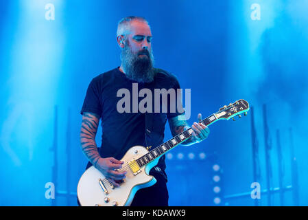 MADRID - 22.Juni: In Flames (Melodic Death Metal Band) im Konzert an Download (Heavy Metal Musik Festival) am 22. Juni 2016 in Madrid, Sp durchführen Stockfoto