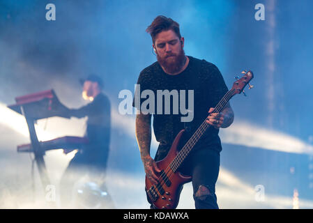 MADRID - 22.Juni: In Flames (Melodic Death Metal Band) im Konzert an Download (Heavy Metal Musik Festival) am 22. Juni 2016 in Madrid, Sp durchführen Stockfoto