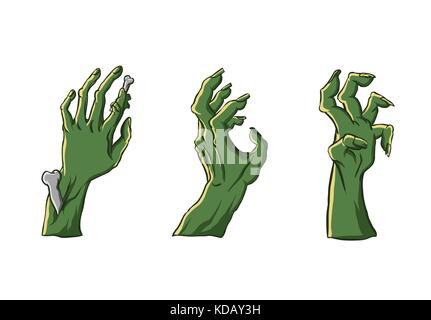 Zombie Händen kleben aus dem Boden. Stock Vektor