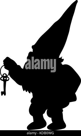Zwerg silhouette Geschichte kleine Gnome. Vector Illustration. Stock Vektor