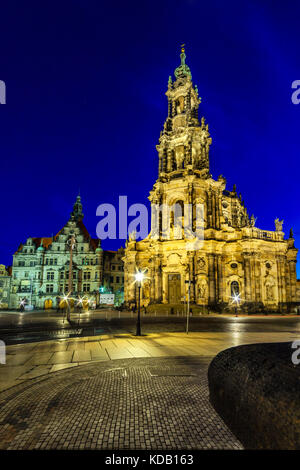 Die Kreuzkirche "Kirche des Heiligen Kreuzes" in Dresden, der evangelischen Kirche in Deutschland Stockfoto