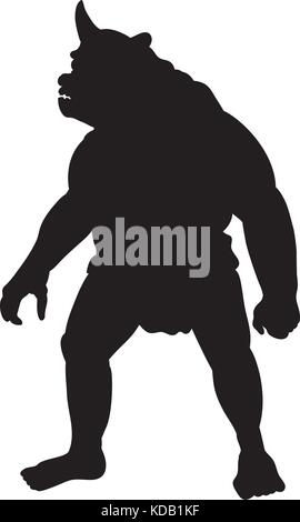 Cyclops silhouette Monster Bösewicht Fantasy. Vector Illustration. Stock Vektor