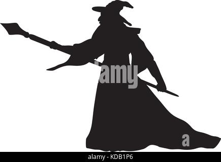 Zauberer Zauberer Charakter silhouette Fantasy. Vector Illustration. Stock Vektor