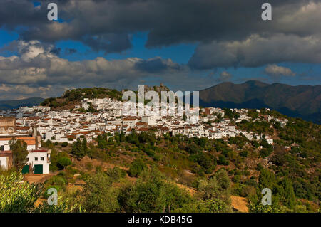 Panoramaaussicht, gaucin, Provinz Malaga, Andalusien, Spanien, Europa Stockfoto