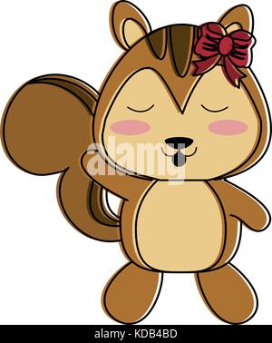 Eichhörnchen winken Hallo oder Tschüss niedliche Tier cartoon icon image Stock Vektor