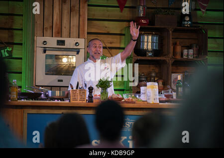 Michel Roux JR Kochdemo BBC Good Food Show 2017 Tower of london Stockfoto