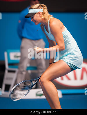 Maria Sharapova (rus) d gefallen. cibulkova (Svk). cibulkova zu Ihrem ersten Australian Open Viertelfinale in einer überraschung Erweiterte hat über dritten Gewinn Stockfoto