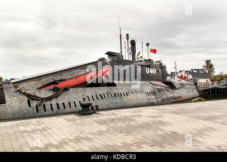 Peenemünde, Deutschland - 21. September 2017: konventionell angetriebenen U-Boot U-461 der ehemaligen baltischen sowjetischen Marine gehört zur Klasse 651. in der Nato c Stockfoto