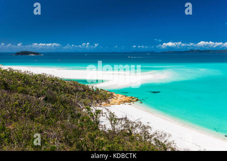 Erstaunlich berühmten whitehaven Beach in den Whitsunday Islands, Queensland, Australien Stockfoto