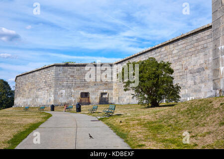 Fort Unabhängigkeit Adams Bastion, Castle Island, South Boston, Massachusetts, USA Stockfoto
