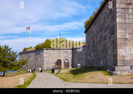 Fort Unabhängigkeit, Adams Bastion, Castle Island, South Boston, Massachusetts, USA Stockfoto