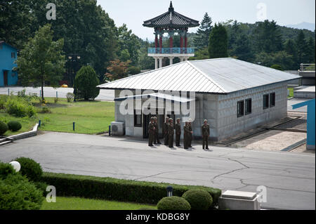 Poste frontière des deux Corées, ici le poste Nord coréen le 7 octobre 2012. Zwischen den beiden Koreas , nordkoreanische Station hier 7. Oktober 2012 Stockfoto