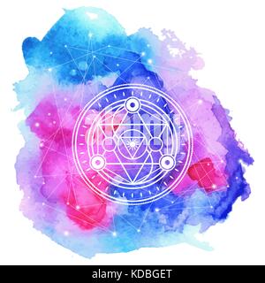 Heilige Symbol auf hellen watercolored Hintergrund. Vektor eleme Stock Vektor