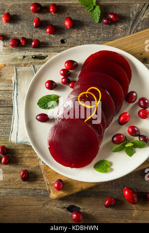 Süßes Konserven cranberry Sauce für Thanksgiving Abendessen Stockfoto