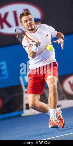 Stan wawrinka gewinnt die Australian Open Stockfoto