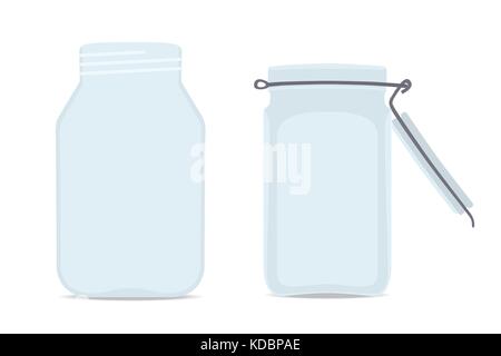 Satz von leeren Gläsern. auf weißem Hintergrund, Vector Illustration Stock Vektor