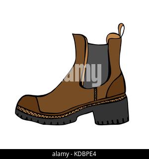 Braune Stiefel. Vector Illustration. isoliert auf weißem Stock Vektor