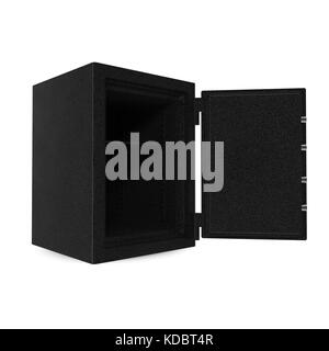 Safe mit elektronischem Schloss auf weißem geöffnet Stockfoto