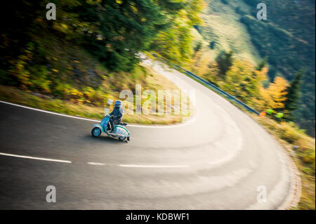 Jochpass Memorial - Lambretta Roller - Bayern Deutschland Stockfoto