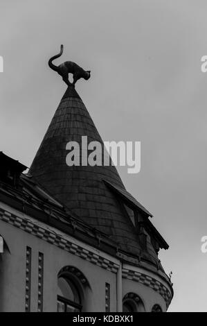 Scolputure der con auf der Spitze eines roff in Riga, Lettland Stockfoto