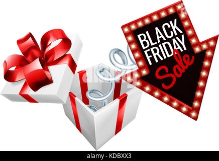 Black Friday Box Frühling Sale Zeichen Stock Vektor