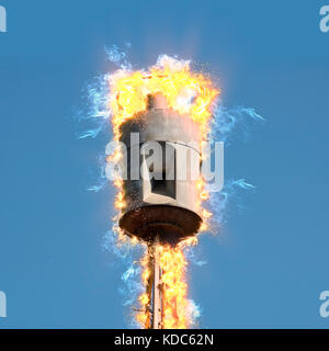 Digital verbesserte Bild eines Air Raid Siren im Zentrum von Tel Aviv, Israel Stockfoto