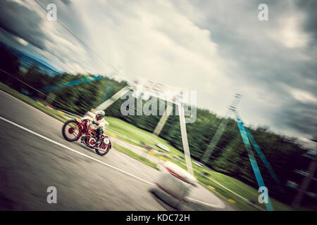 Moto Guzzi C4V am Auerberg Rennen - Auerberg, Bayern, Deutschland Stockfoto