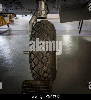 Alte Flugzeug Fahrwerk Rad closeup Stockfoto