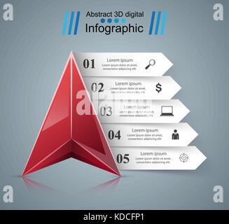 Infografik Symbole. Pfeile klicken. Stock Vektor